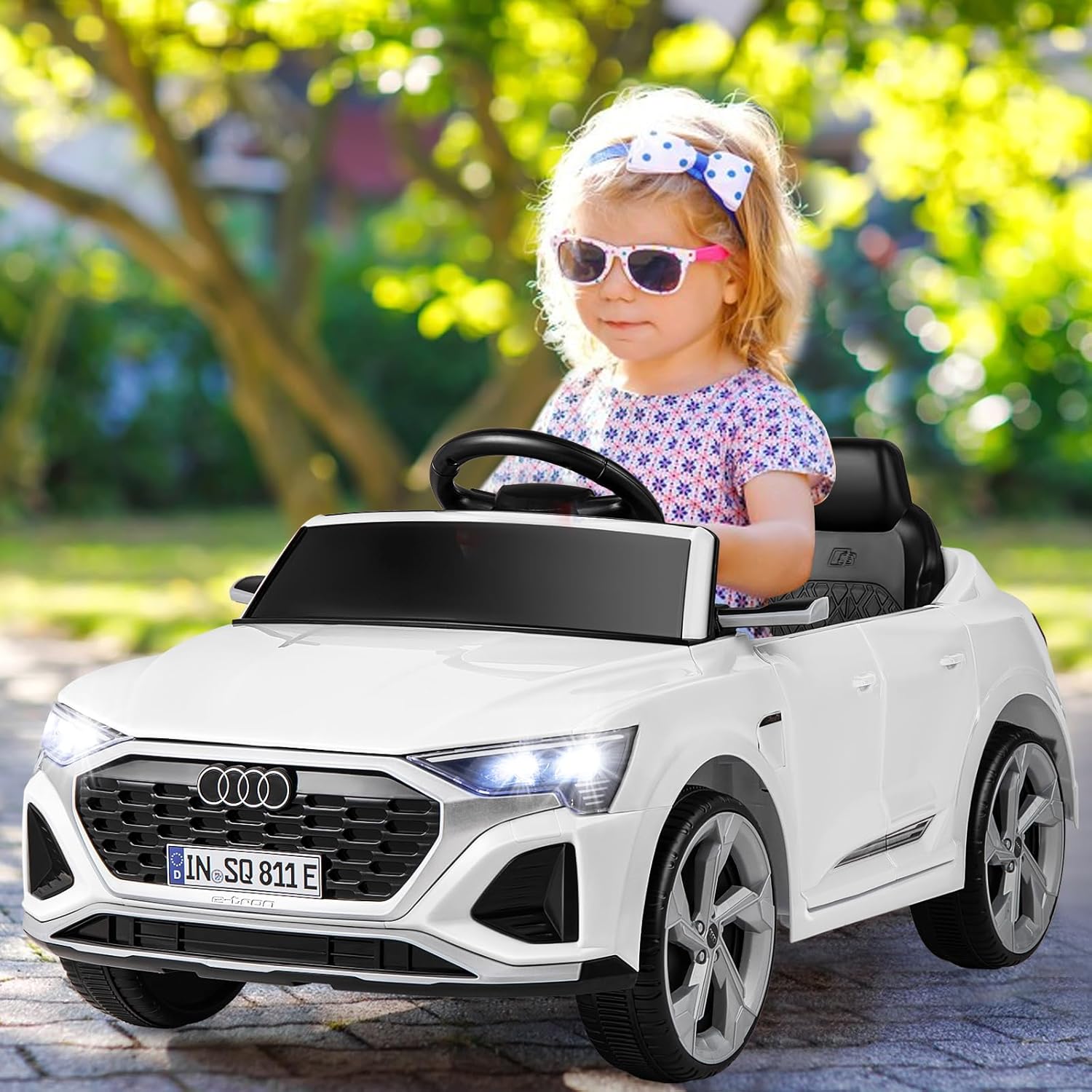 Licensed Audi SQ8 Ride on Car by OLAKIDS, 12V Kids Electric Vehicle with Remote Control, Toddlers Battery Powered Toy with 3 Speeds, Wheels Suspension, Music