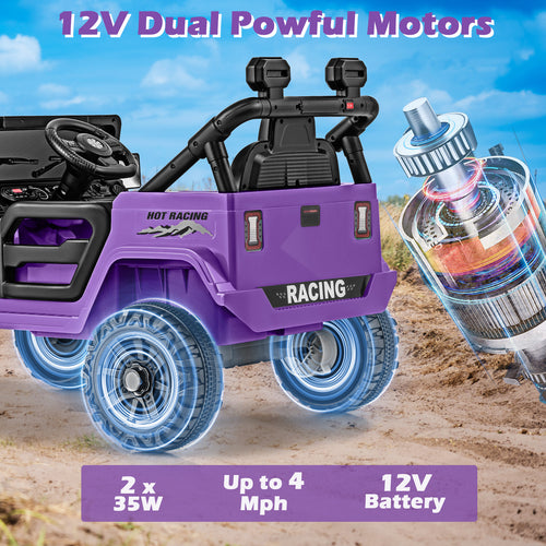 OLAKIDS Ride on Truck 12V Battery Powered Electric Vehicle for 3+ Boys Girls