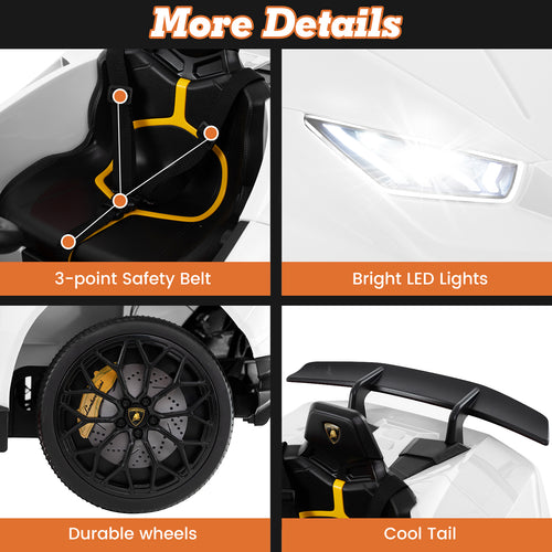 OLAKIDS Licensed Lamborghini Huracan Ride on Car 12V Kids Electric Vehicle for Aged 3-8 Years