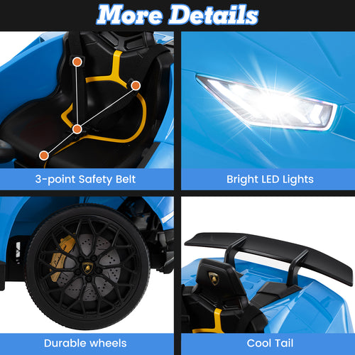 OLAKIDS Licensed Lamborghini Huracan Ride on Car 12V Kids Electric Vehicle for Aged 3-8 Years