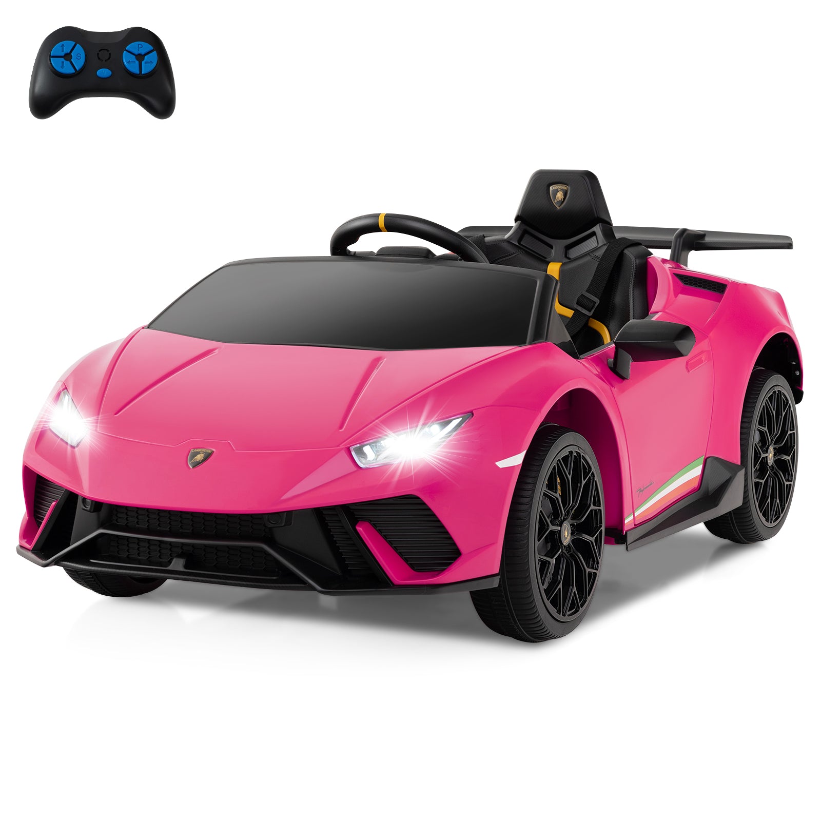 OLAKIDS Licensed Lamborghini Huracan Ride on Car 12V Kids Electric Vehicle for Aged 3-8 Years