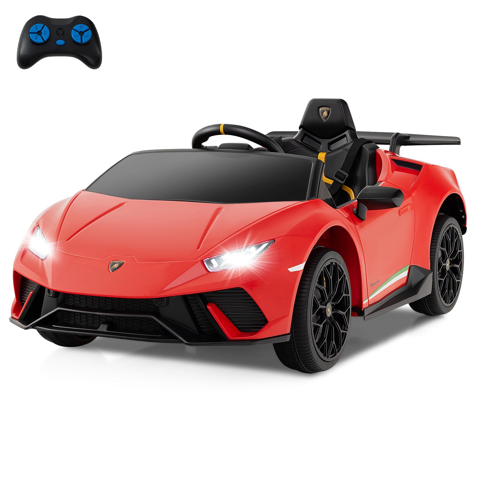 OLAKIDS Licensed Lamborghini Huracan Ride on Car 12V Kids Electric Vehicle for Aged 3-8 Years
