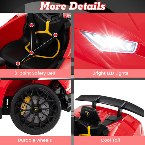 OLAKIDS Licensed Lamborghini Huracan Ride on Car 12V Kids Electric Vehicle for Aged 3-8 Years