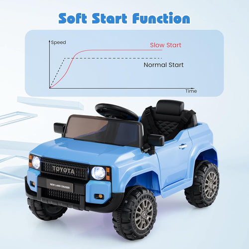 Licensed Toyota LC250 Ride on Car by OLAKIDS, 12V Kids Electric Vehicle with Remote Control, Toddlers Battery Powered Toy Gift with 2 Speeds 4 Wheels Suspension Power Display USB Music Horn