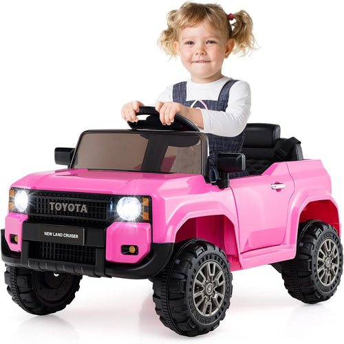 Licensed Toyota LC250 Ride on Car by OLAKIDS, 12V Kids Electric Vehicle with Remote Control, Toddlers Battery Powered Toy Gift with 2 Speeds 4 Wheels Suspension Power Display USB Music Horn