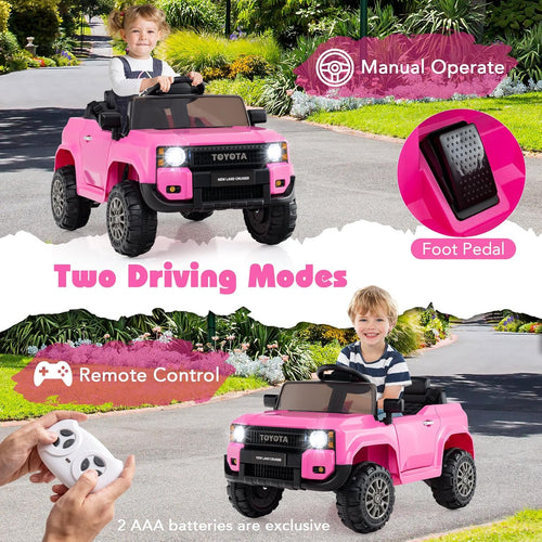 Licensed Toyota LC250 Ride on Car by OLAKIDS, 12V Kids Electric Vehicle with Remote Control, Toddlers Battery Powered Toy Gift with 2 Speeds 4 Wheels Suspension Power Display USB Music Horn