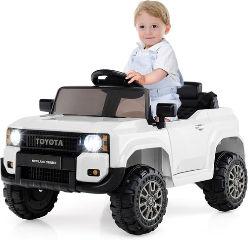 Licensed Toyota LC250 Ride on Car by OLAKIDS, 12V Kids Electric Vehicle with Remote Control, Toddlers Battery Powered Toy Gift with 2 Speeds 4 Wheels Suspension Power Display USB Music Horn