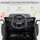 OLAKIDS 12V Ride On Truck, Battery Powered Electric Vehicle for Kids with Remote Control, Foldable Reflective Mirror, Spring Suspension, Music, LED Lights, Ride on Toy for 3+ Boys Girls