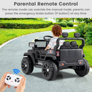 OLAKIDS 12V Ride On Truck, Battery Powered Electric Vehicle for Kids with Remote Control, Foldable Reflective Mirror, Spring Suspension, Music, LED Lights, Ride on Toy for 3+ Boys Girls