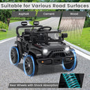OLAKIDS 12V Ride On Truck, Battery Powered Electric Vehicle for Kids with Remote Control, Foldable Reflective Mirror, Spring Suspension, Music, LED Lights, Ride on Toy for 3+ Boys Girls