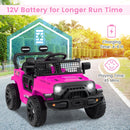 OLAKIDS 12V Ride On Truck, Battery Powered Electric Vehicle for Kids with Remote Control, Foldable Reflective Mirror, Spring Suspension, Music, LED Lights, Ride on Toy for 3+ Boys Girls