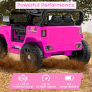 OLAKIDS 12V Ride On Truck, Battery Powered Electric Vehicle for Kids with Remote Control, Foldable Reflective Mirror, Spring Suspension, Music, LED Lights, Ride on Toy for 3+ Boys Girls