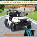 OLAKIDS 12V Ride On Truck, Battery Powered Electric Vehicle for Kids with Remote Control, Foldable Reflective Mirror, Spring Suspension, Music, LED Lights, Ride on Toy for 3+ Boys Girls