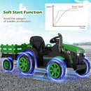 OLAKIDS 24V 9AH Ride on Tractor with Detachable Trailer, 2 x 550W Motors, Remote Control for Toddler