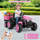 OLAKIDS 24V 9AH Ride on Tractor with Detachable Trailer, 2 x 550W Motors, Remote Control for Toddler