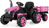 OLAKIDS 24V 9AH Ride on Tractor with Detachable Trailer, 2 x 550W Motors, Remote Control for Toddler
