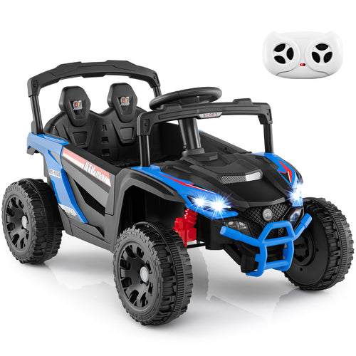 OLAKIDS 12V Ride on Car UTV, Electric Off-Road Truck with Remote Control, Lockable Doors, Safety Belt, Horn, Music, Lights, 4 Wheeler Toys for Kids Toddlers Aged 3+ Years