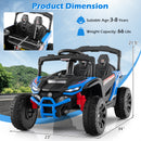 OLAKIDS 12V Ride on Car UTV, Electric Off-Road Truck with Remote Control, Lockable Doors, Safety Belt, Horn, Music, Lights, 4 Wheeler Toys for Kids Toddlers Aged 3+ Years