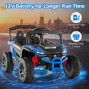 OLAKIDS 12V Ride on Car UTV, Electric Off-Road Truck with Remote Control, Lockable Doors, Safety Belt, Horn, Music, Lights, 4 Wheeler Toys for Kids Toddlers Aged 3+ Years