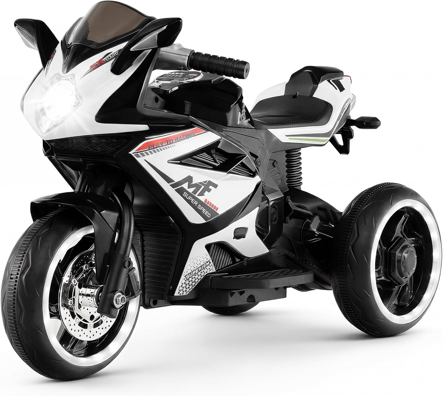 OLAKIDS 6V 3-Wheel Kids Motorcycle with Lights & Music for Toddlers 3+