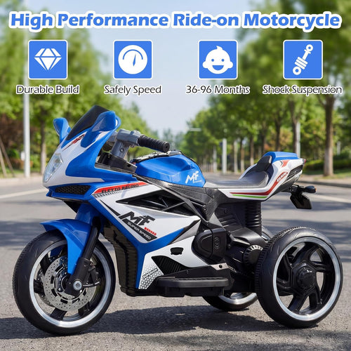 OLAKIDS 6V 3-Wheel Kids Motorcycle with Lights & Music for Toddlers 3+