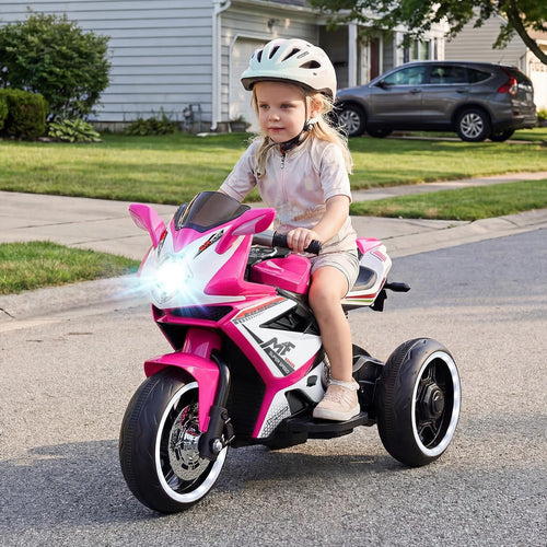 OLAKIDS 6V 3-Wheel Kids Motorcycle with Lights & Music for Toddlers 3+