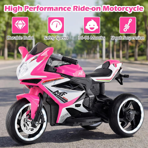 OLAKIDS 6V 3-Wheel Kids Motorcycle with Lights & Music for Toddlers 3+