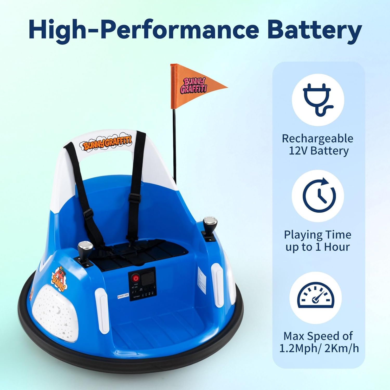 OLAKIDS 12V Kids Bumper Car with Parent Remote Control for Ages 1.5-6