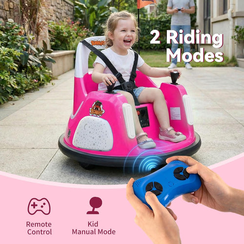 OLAKIDS 12V Kids Bumper Car with Parent Remote Control for Ages 1.5-6