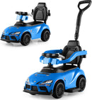 OLAKIDS Licensed Toyota 3 in 1 Toddler Ride On Push Car with Parent Handle, Guardrails and Storage