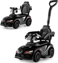OLAKIDS Licensed Toyota 3 in 1 Toddler Ride On Push Car with Parent Handle, Guardrails and Storage