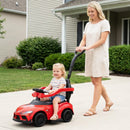 OLAKIDS Licensed Toyota 3 in 1 Toddler Ride On Push Car with Parent Handle, Guardrails and Storage