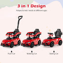 OLAKIDS Licensed Toyota 3 in 1 Toddler Ride On Push Car with Parent Handle, Guardrails and Storage