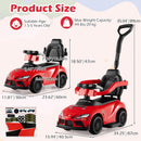 OLAKIDS Licensed Toyota 3 in 1 Toddler Ride On Push Car with Parent Handle, Guardrails and Storage