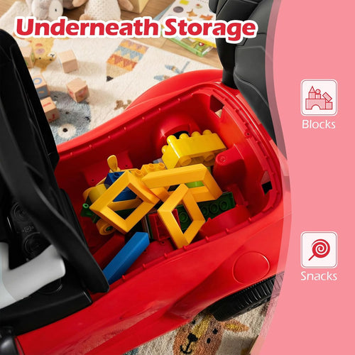 OLAKIDS Licensed Toyota 3 in 1 Toddler Ride On Push Car with Parent Handle, Guardrails and Storage