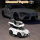 OLAKIDS Licensed Toyota 3 in 1 Toddler Ride On Push Car with Parent Handle, Guardrails and Storage