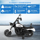 OLAKIDS Kids Motorcycle, 6V Ride On Toy with Training Wheels, for Toddlers 3+ Years