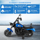 OLAKIDS Kids Motorcycle, 6V Ride On Toy with Training Wheels, for Toddlers 3+ Years