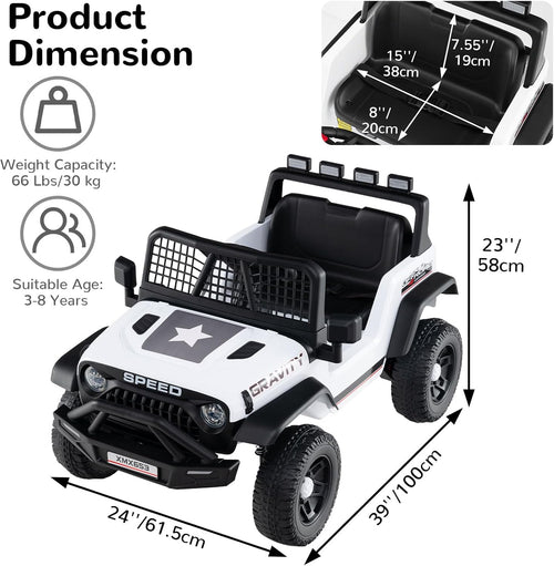 OLAKIDS 24V Ride on Car with Remote Control, Bluetooth Soft Start for Kids Aged 3+