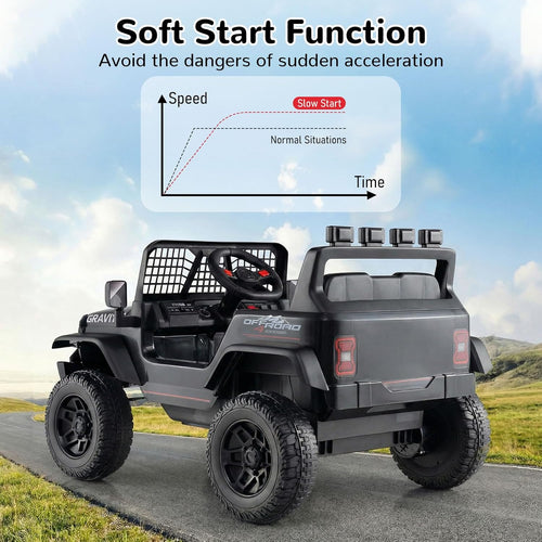 OLAKIDS 24V Ride on Car with Remote Control, Bluetooth Soft Start for Kids Aged 3+