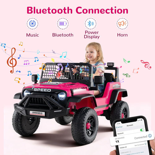 OLAKIDS 24V Ride on Car with Remote Control, Bluetooth Soft Start for Kids Aged 3+