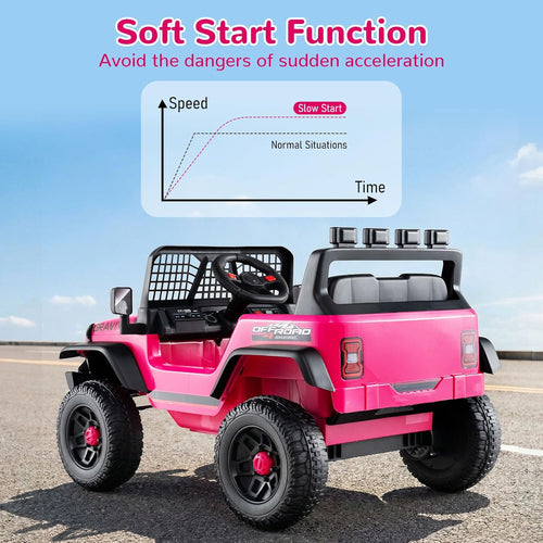 OLAKIDS 24V Ride on Car with Remote Control, Bluetooth Soft Start for Kids Aged 3+