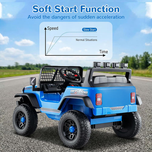 OLAKIDS 24V Ride on Car with Remote Control, Bluetooth Soft Start for Kids Aged 3+