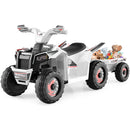 OLAKIDS 6V Kids ATV with Removable Trailer, Forward Backward Function, Widened & Wear-Resistant Wheels, Ride On Toy for Toddlers