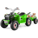 OLAKIDS 6V Kids ATV with Removable Trailer, Forward Backward Function, Widened & Wear-Resistant Wheels, Ride On Toy for Toddlers