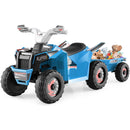 OLAKIDS 6V Kids ATV with Removable Trailer, Forward Backward Function, Widened & Wear-Resistant Wheels, Ride On Toy for Toddlers