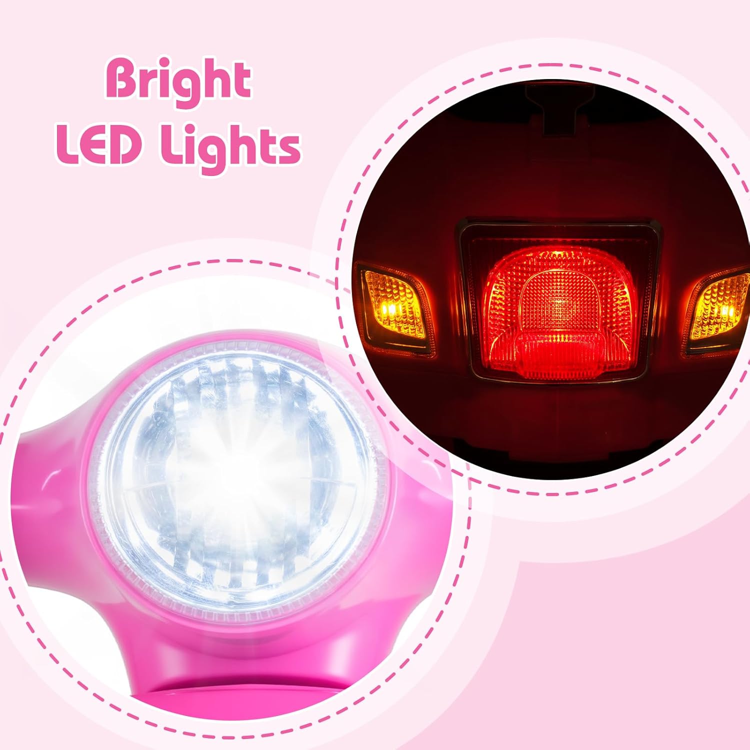 Licensed Vespa Scooter Kids Motorcycle by OLAKIDS, 12V Ride on Electric Motorcycle with Training Wheels LED Lights Music Story Mode Horn
