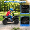 OLAKIDS 12V Kids ATV Quad with 2 Speeds, Spring Suspension, LED Lights, Music & Story Player, Big Tires, 2 Storage Spaces, Ride On Car for Boys Girls Ages 3+