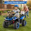 OLAKIDS 12V Kids ATV Quad with 2 Speeds, Spring Suspension, LED Lights, Music & Story Player, Big Tires, 2 Storage Spaces, Ride On Car for Boys Girls Ages 3+