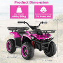 OLAKIDS 12V Kids ATV Quad with 2 Speeds, Spring Suspension, LED Lights, Music & Story Player, Big Tires, 2 Storage Spaces, Ride On Car for Boys Girls Ages 3+